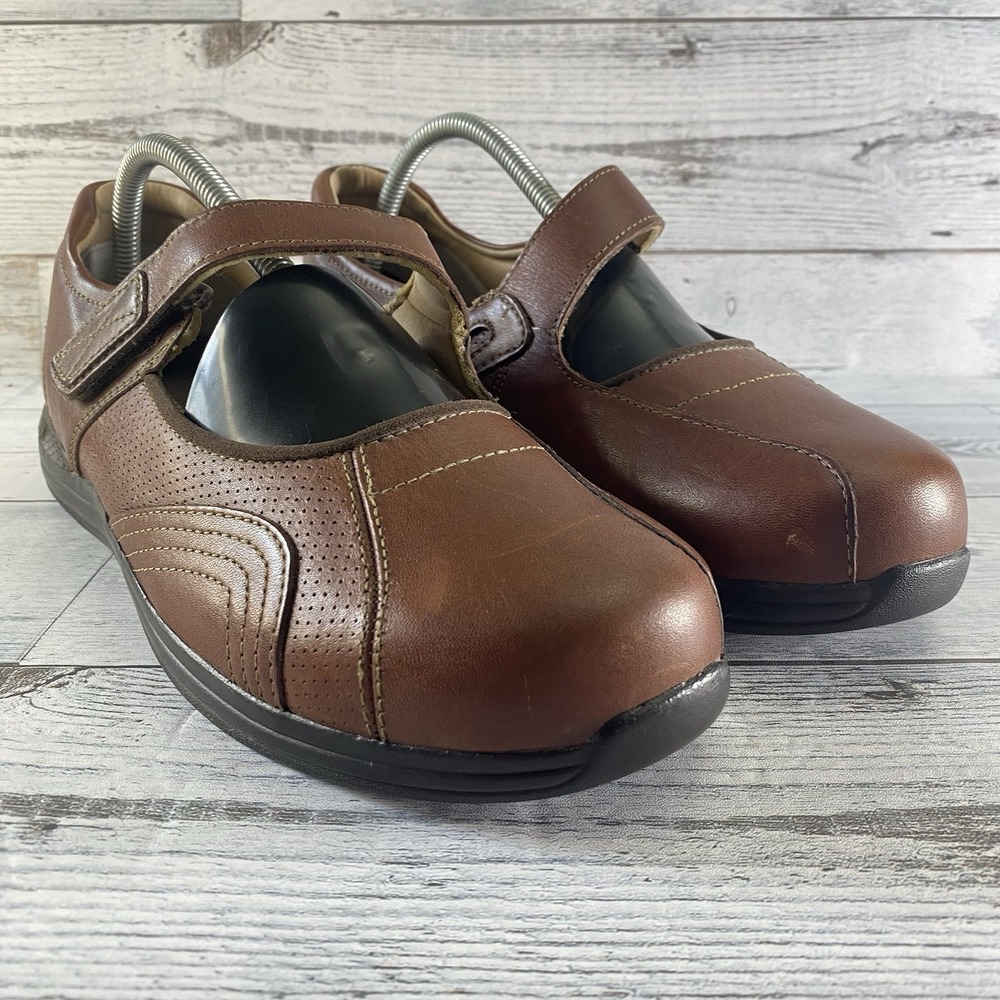 Drew Heather Mary Jane Shoes Womens 9.5 W Brown Leather Orthopedic Comfort Walk